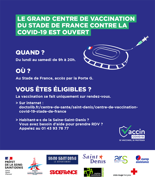 Centre de vaccination du Stade de France Centre de vaccination du Stade de France