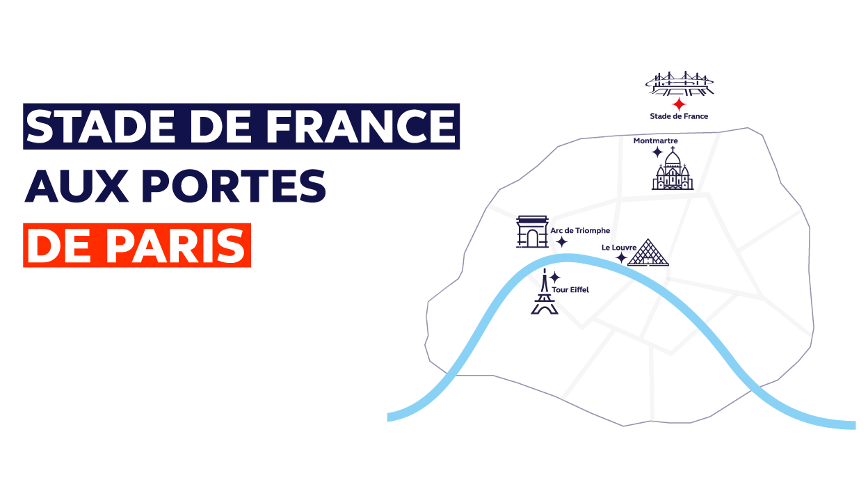 Carte des sites en IDF de La Coupe du Monde de Rugby FRANCE 2023