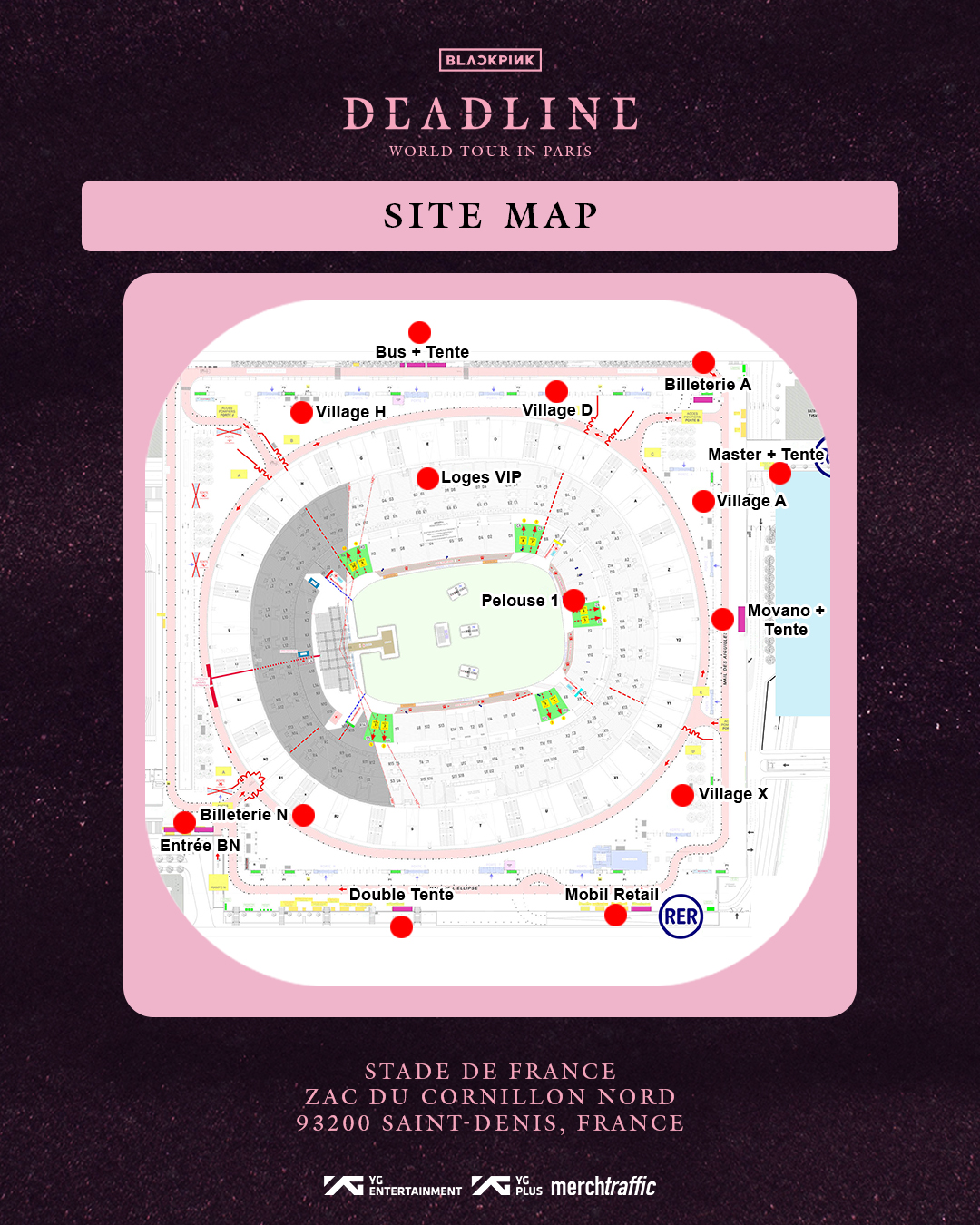 Plan des points de vente merch