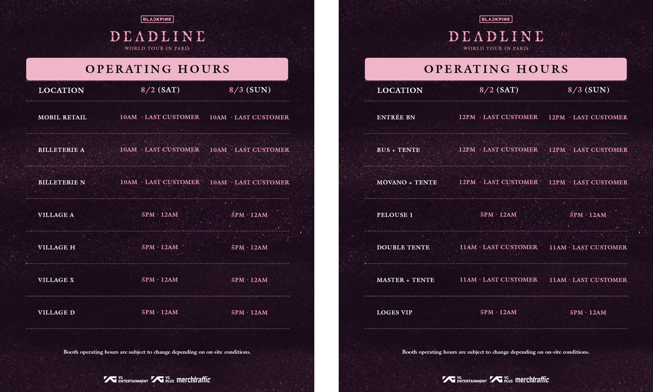 Horaires merchandising