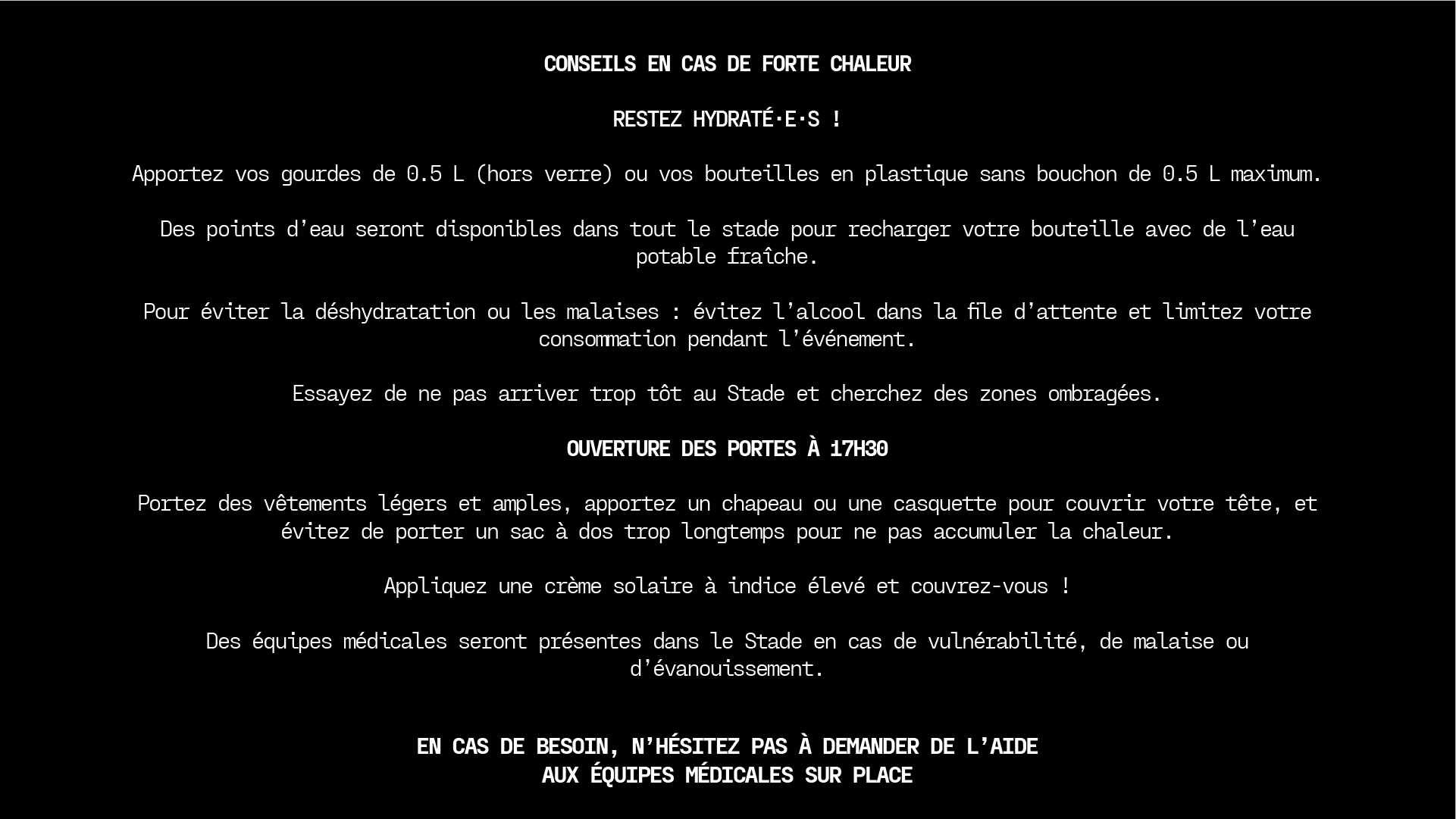 Info forte chaleur