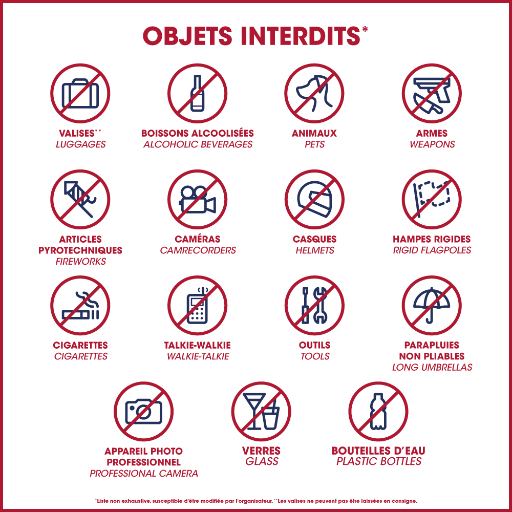 Liste des objets interdits