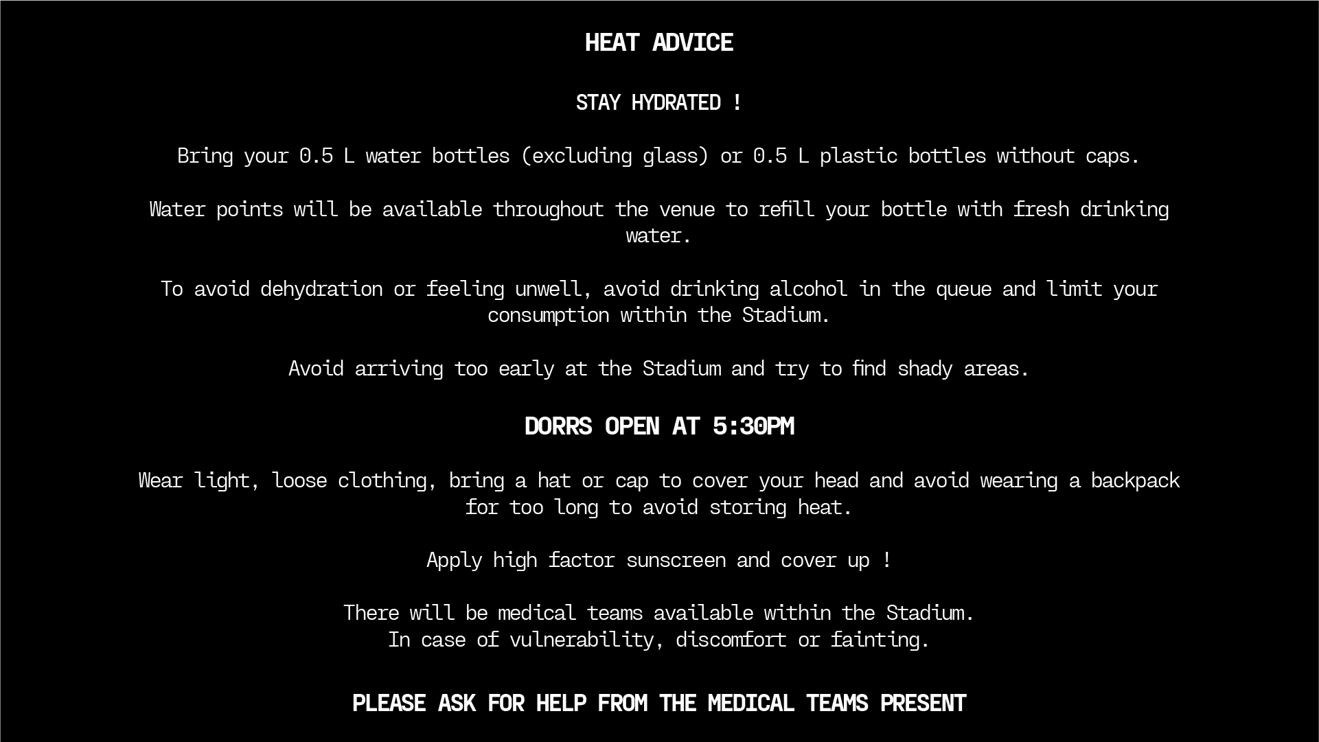 Info forte chaleur UK