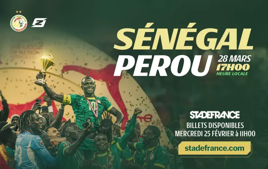 Sénégal vs Pérou le 28 mars 2026 au Stade de France