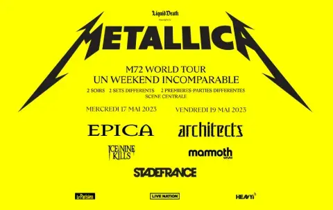 Metallica les 17 et 19 mai 2023