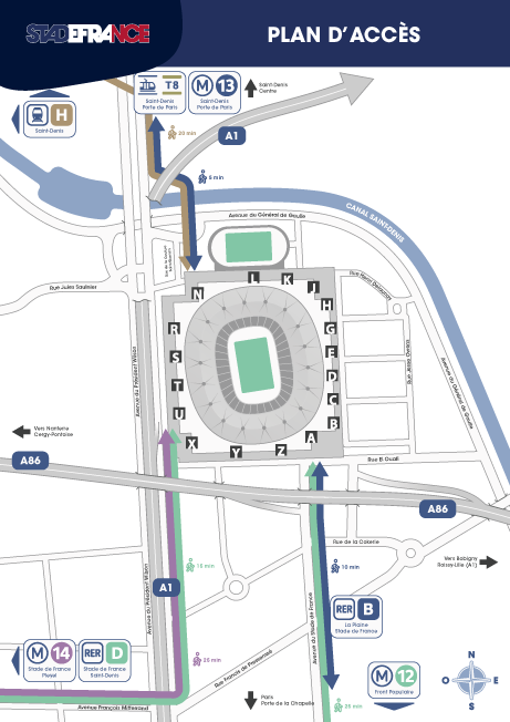 Plan accès au Stade de France